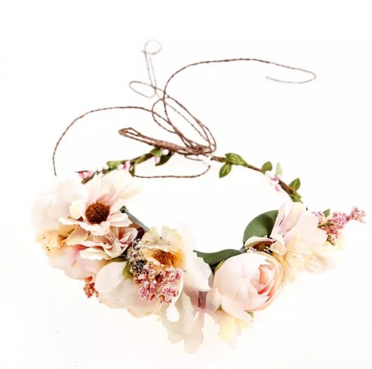 crème en wit kleur zacht roze kroon ADUlt grootte. Papier bloem bruiloft roze hoofdband Accessoires Haaraccessoires Hoofdbanden & Tulbanden 