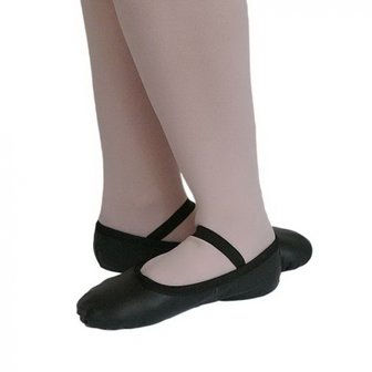 *balletschoentjes zwart leer maat 19 t/m 39