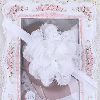 *Haarband Craft Lace Chiffon Flower white