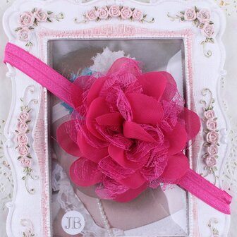 *Haarband Craft Lace Chiffon Flower Hotpink
