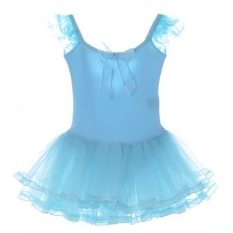 *Balletpakje Blue bow elegant maat 110-152