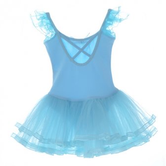 *Balletpakje Blue bow elegant maat 110-152