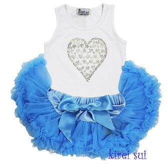 Petticoat Set Baby Kornflower + top Sparkle Heart