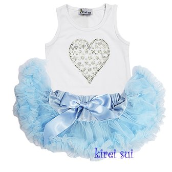 Petticoat Set Baby Babyblauw + top Sparkle Heart