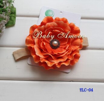 Haarband Big Flower Orange Diamond 