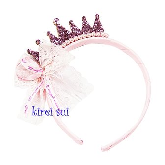 *Girls Glitter Chiffon Princess Crown Tiara Diadeem