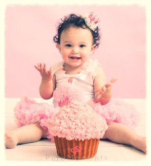  verjaardagsetje Petticoat + Top Cupcake White pink 