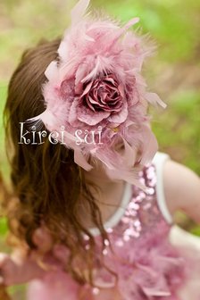 Elegant Dusty Pink Rose veren haarband