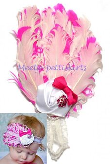 Haarband Veer White Hotpink Bow