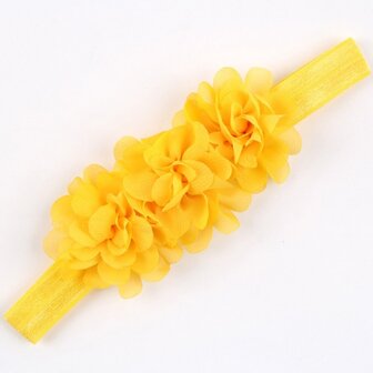 Flower Rossette Haarband geel Tripple