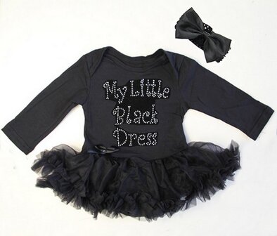Pettiskirt Romper Longsleeve Rhinestone My little Black Dress