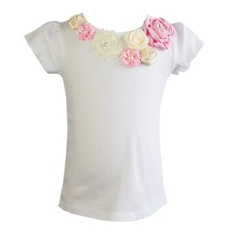 Top Rossette Luxe Vintage Rose Garden Cream Pink 62-164 