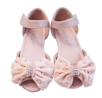   Ballerina Sandaaltjes Girls Crystal Pink Chiffon Bow 