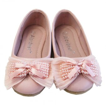   Ballerina Sandaaltjes Girls Crystal Pink Chiffon Bow Cream 