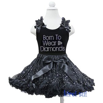 *Petticoat Set Zwart Glitter + top Wear to be diamonds.