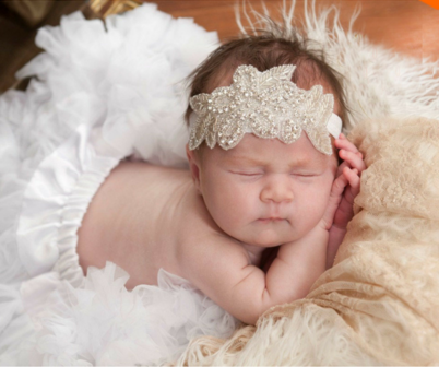  Baby Girl Beaded Rhinestone Haarband