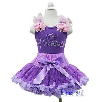 Prinsessenjurk Rapunzel Petticoat set met glitter 