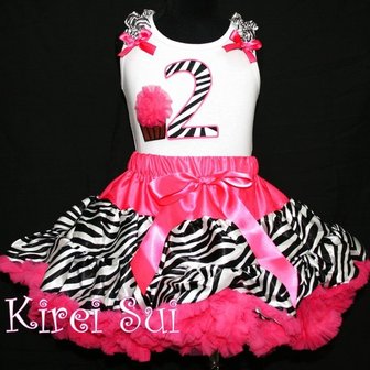 verjaardag 2 jaar petticoat set  