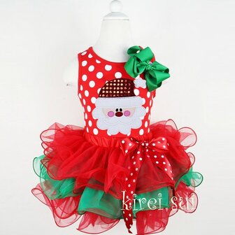 Kerst tutu Polkadot Rood kerstman 