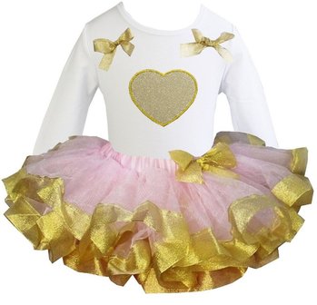 TUTU set jurk Roze goud glitter hart