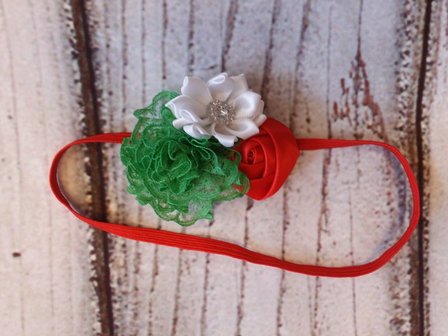 Baby Haarband Kerst Rood Wit groen