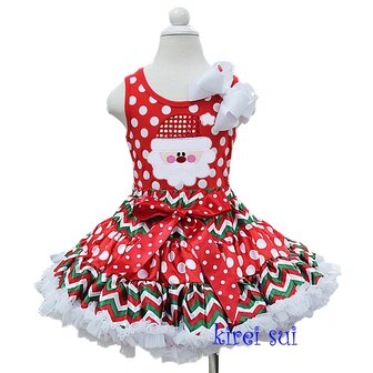 Kerst petticoat rood polkadot top kerstman 