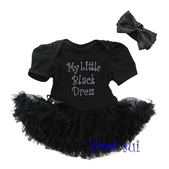 baby jurk zwart glitter My little black dress