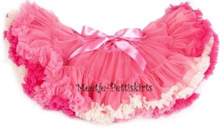 Petticoat Luxe Pink hotpink Ivory Rainbow Color By Meetje-Pettiskirts 