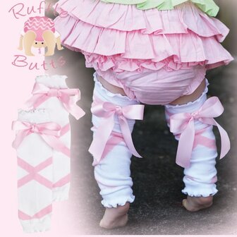 Ruffle Butts White pink Ballet print Beenwarmer.    