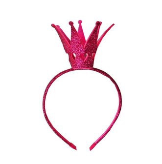 Kroon Diadeem hotpink Glitter 