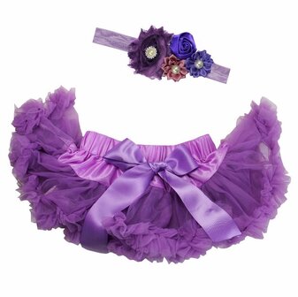 Baby Petticoat paars &amp; haarband 