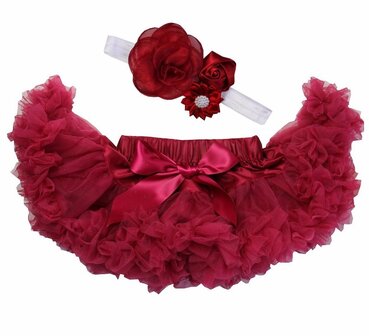 Baby Petticoat wijn-rood &amp; haarband 