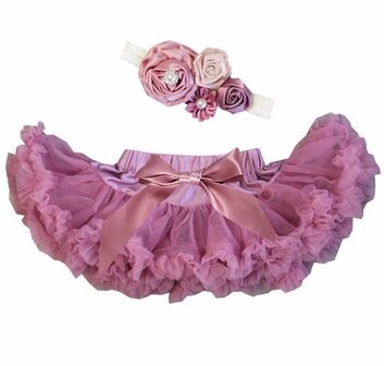 Baby Petticoat dusty pink &amp; haarband 
