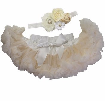 Baby Petticoat creme &amp; haarband 
