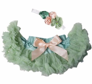 Baby Petticoat pistache peach l&amp; haarband 