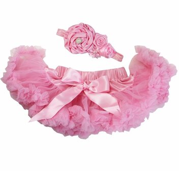 Baby Petticoat Roze &amp; haarband 