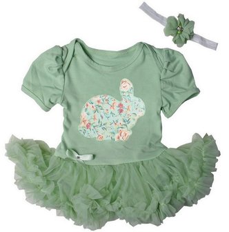 Baby jurk Pistache Easter Bunny