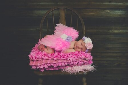    Engelvleugels Luxe Roze + Haarband Newborn 