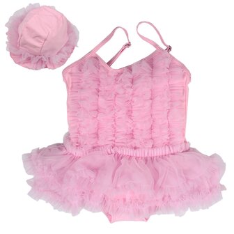 Badpak ruffle Roze 