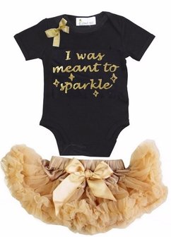 Petticoat + romper Baby Set I Was Meant To Sparkle