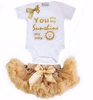 Petticoat + romper Baby Set You Are My Sunshine 