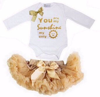 Petticoat + romper longsleeve Baby Set You Are My Sunshine 