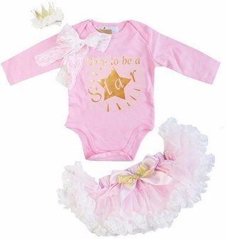 3delige set Petticoat + romper longsleeve Born To Be Star