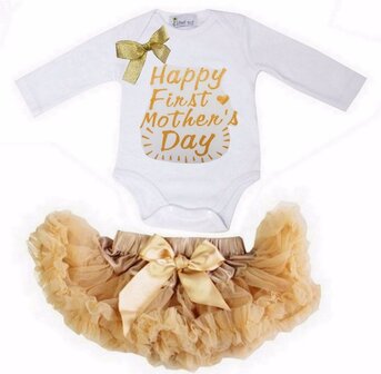 Set Petticoat + romper longsleeve Happy First Mother&#039;s Day