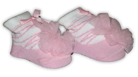  baby sokje Ballerina Wit Roze  