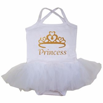 baby tutu jurkje Wit Goud  Princess