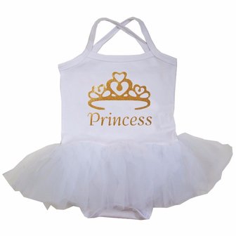 baby tutu jurkje Wit Goud  Princess