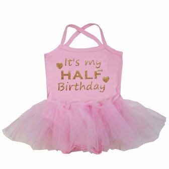 baby tutu jurkje Roze Half Birthday