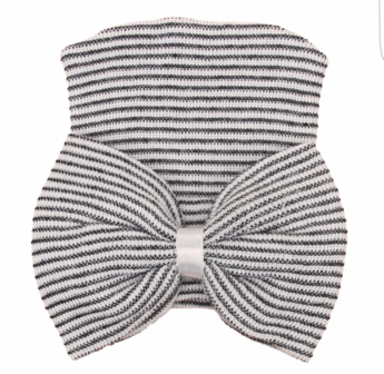 Baby mutsje ziekenhuis 1e mutsje Zwart Wit