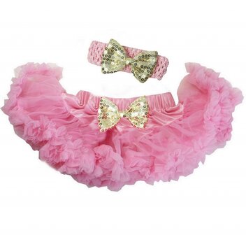 Baby Petticoat Roze Goud &amp; haarband 